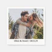 Happy Wedding Couple Photo スタンダードカクテルナプキン (正面)