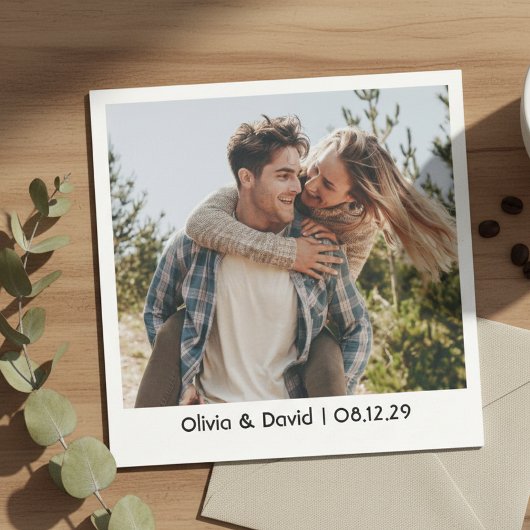 Happy Wedding Couple Photo スタンダードカクテルナプキン