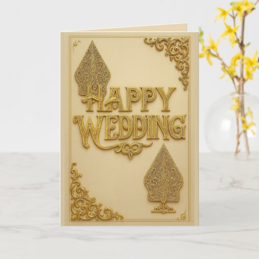 Happy Wedding Greeting Cards カード (黄色い花)