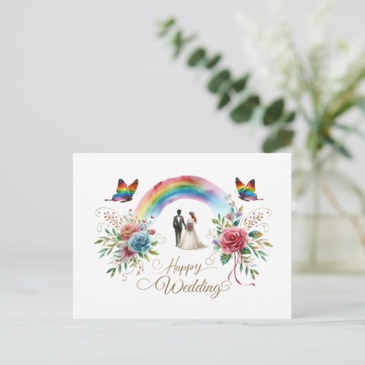 Happy wedding Greeting cards  ポストカード (スタンド正面)