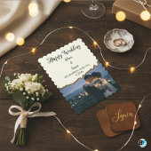 Happy Wedding Minimalist Paper Cutting With Photo 招待状