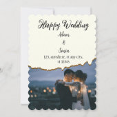 Happy Wedding Minimalist Paper Cutting With Photo 招待状 (正面)
