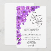 Happy Wedding Romantic Floral Wedding 招待状 (正面/裏面)