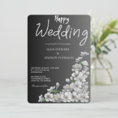 Happy Wedding Romantic Floral Wedding 招待状 (スタンド正面)