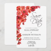 Happy Wedding Romantic Floral Wedding 招待状 (正面/裏面)