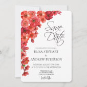 Happy Wedding Romantic Floral Wedding 招待状 (正面)