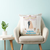Happy Wedding Throw Pillow – White Background  クッション (椅子)