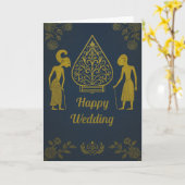 Happy Wedding Wayang CULTURE  カード (黄色い花)
