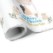 Happy Wedding Wrapping Paper – White Background  ラッピングペーパー (ロールコーナー)
