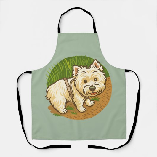 Happy Westie on Nature Trail エプロン (正面)