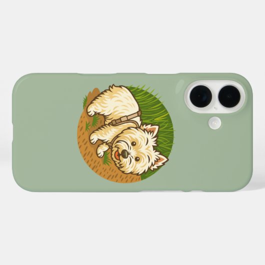 Happy Westie on Nature Trail Case-Mate iPhoneケース (裏面 (横))