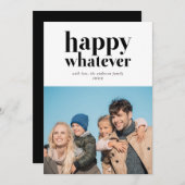 Happy Whatever おもしろい Holidayフォトカード シーズンカード (正面/裏面)