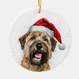 Happy Wheaten Terrier Dog Christmas Personalized セラミックオーナメント