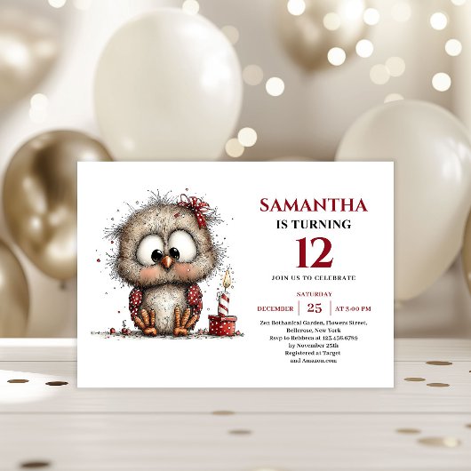 Happy Whimsical animals Party Theme kids birthday 招待状