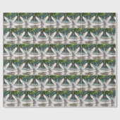 Happy White Goose In a Splash Pad ラッピングペーパー (フラット)