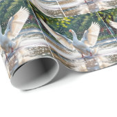 Happy White Goose In a Splash Pad ラッピングペーパー (ロールコーナー)