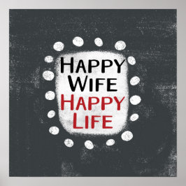 Happy Wife Happy Life Poster Wall Art ポスター