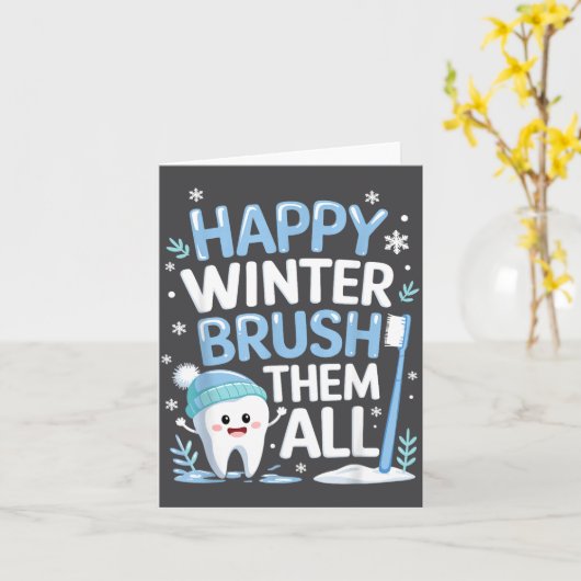 Happy Winter Bruhem All Teeth Dental Dentist Chris カード (黄色い花)