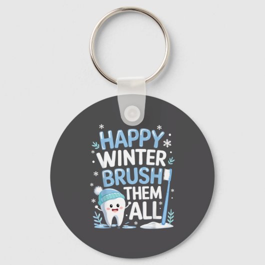 Happy Winter Bruhem All Teeth Dental Dentist Chris キーホルダー (正面)