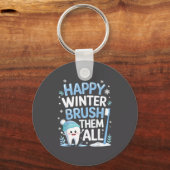 Happy Winter Bruhem All Teeth Dental Dentist Chris キーホルダー (正面)
