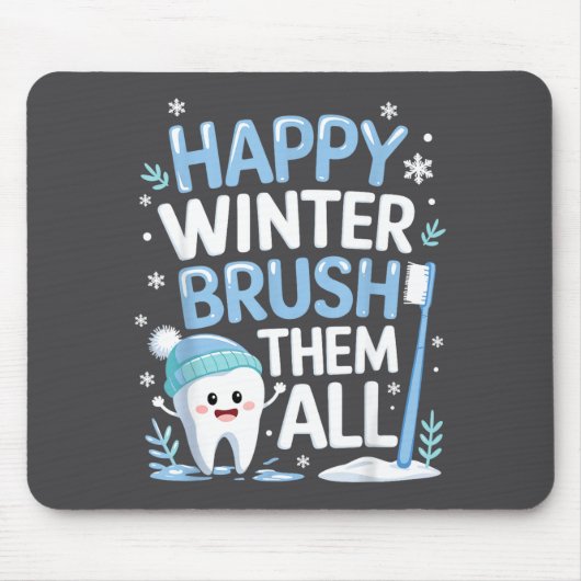 Happy Winter Bruhem All Teeth Dental Dentist Chris マウスパッド (正面)