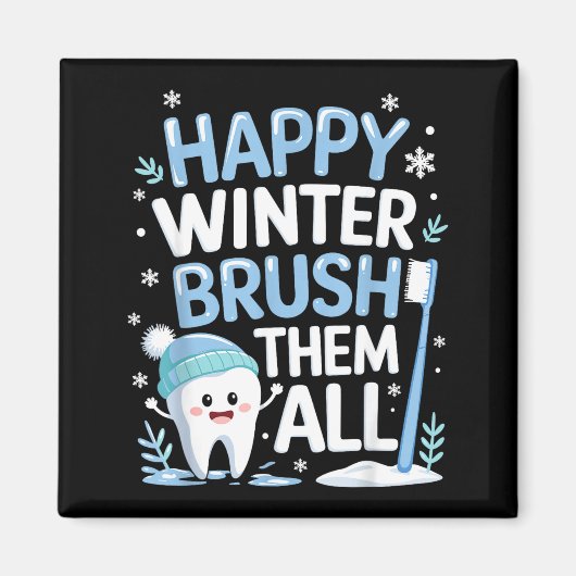 Happy Winter Bruhem All Teeth Dental Dentist Chris マグネット (正面)