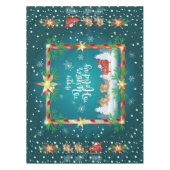 Happy Winter Holiday Snowy Fairy Tale with Santa テーブルクロス (正面)