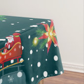 Happy Winter Holiday Snowy Fairy Tale with Santa テーブルクロス (インサイチュ)