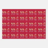 Happy Winter Holiday Snowy Fairy Tale with Santa ラッピングペーパーシート (正面2)