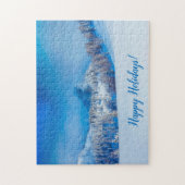 Happy Winter Holidays Blue ジグソーパズル (縦)