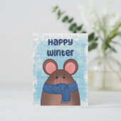 Happy Winter Mouse Postcard シーズンポストカード (スタンド正面)