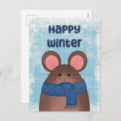 Happy Winter Mouse Postcard シーズンポストカード (正面/裏面)