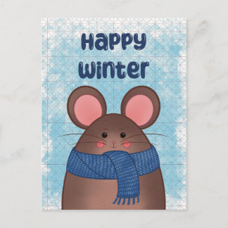 Happy Winter Mouse Postcard シーズンポストカード