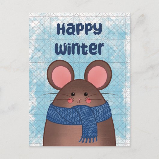 Happy Winter Mouse Postcard シーズンポストカード (正面)