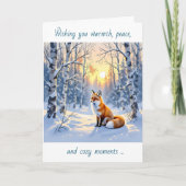 Happy Winter Solstice | Fox in Snow カード (正面)