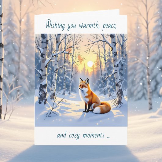 Happy Winter Solstice | Fox in Snow カード