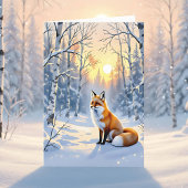 Happy Winter Solstice | Fox in Snow カード