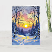 Happy Winter Solstice | Sun Setting at Dusk カード (正面)