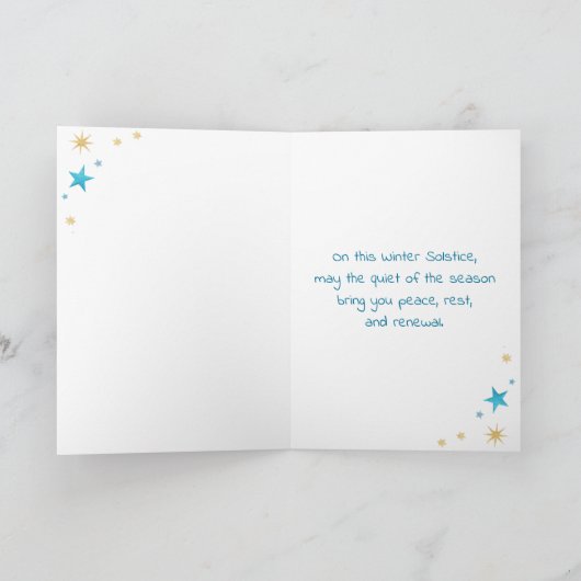 Happy Winter Solstice | Sun Setting at Dusk カード (内部)