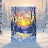 Happy Winter Solstice | Sun Setting at Dusk カード
