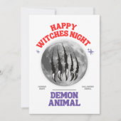 happy witches night demon animal invitation card 招待状 (正面)