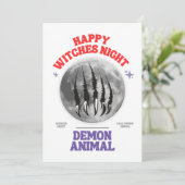 happy witches night demon animal invitation card 招待状 (スタンド正面)