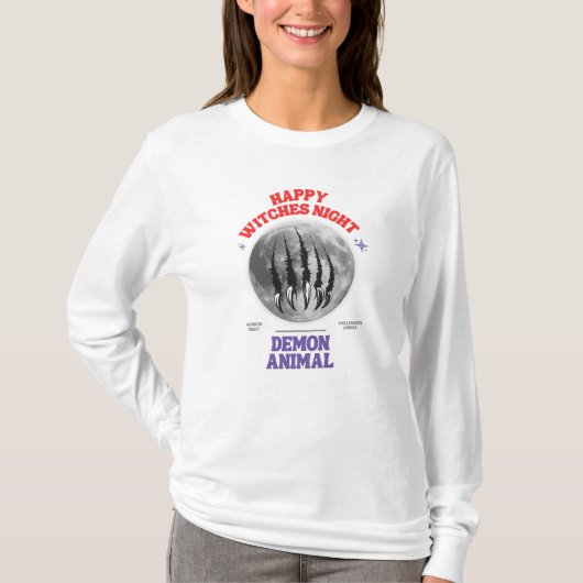 happy witches night demon animal tシャツ (正面)