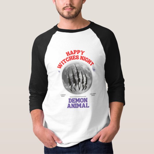 happy witches night demon animal tシャツ (正面)