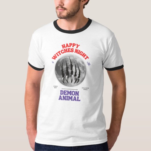 happy witches night demon animal tシャツ (正面)