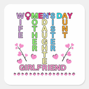 Happy Women's Day スクエアシール