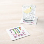 Happy Women's Day スクエアペーパーコースター (インサイチュ)