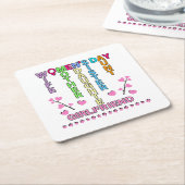 Happy Women's Day スクエアペーパーコースター (アングル)