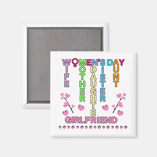 Happy Women's Day マグネット (正面/裏面)