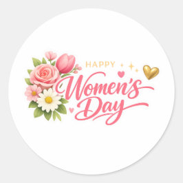 Happy Women's Day ラウンドシール